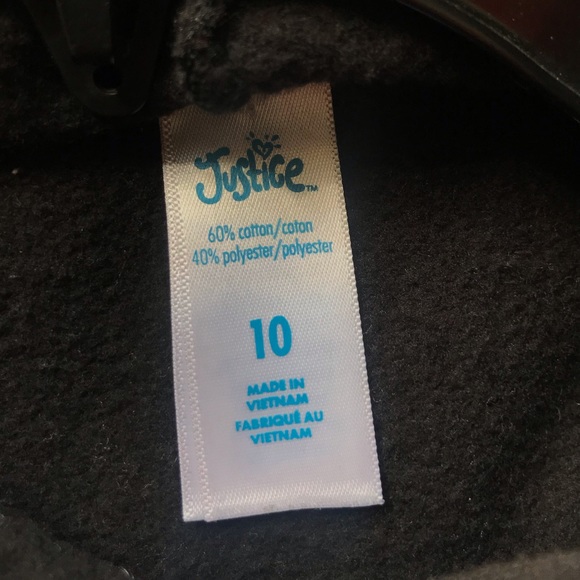 Justice Glitter Crop Hoodie Size 10 - Picture 4 of 4
